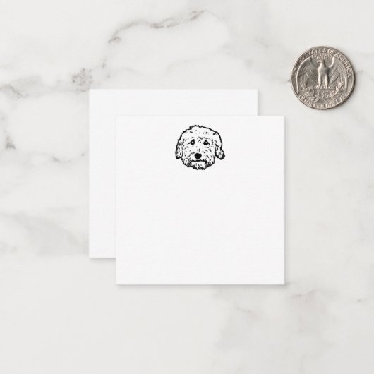 Blank Goldendoodle notecard - anpassen Mitteilungskarte (Vorderseite/Rückseite Beispiel)