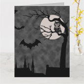 BLANK GOTHIC NIGHT OWT BATS MOON BLANK CARD KARTE (Gelbe Blume)