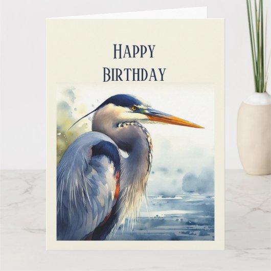 Blank Great Blue Heron Wildlife Bird Art Nature Karte (Vorderseite)