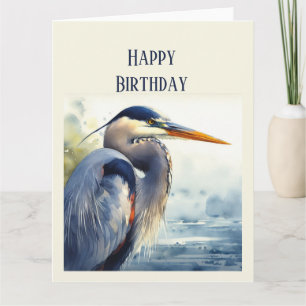 Blank Great Blue Heron Wildlife Bird Art Nature Karte