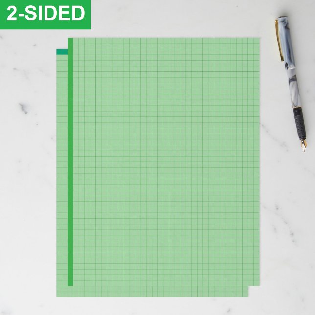 Blank Green Graph Paper Sheets (Inch Grid Squares) Briefbogen (engineering graph paper, green grid paper for math, high resolution graph template, full page square)