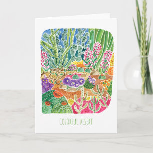 Blank Greeting Card Colorful Desert Karte