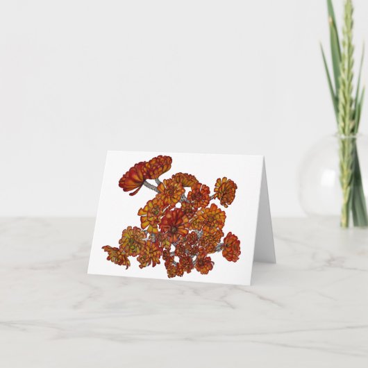 Blank Greeting Card Red Succules Dankeskarte (Vorderseite)