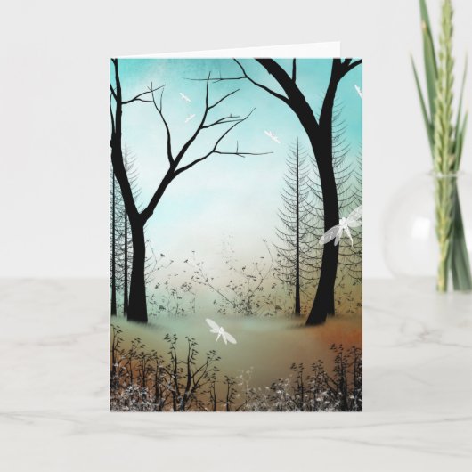 Blank Greeting Card Spring Woodland Drachenfliegen Karte (Vorderseite)