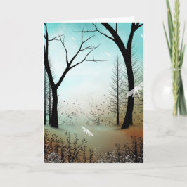 Blank Greeting Card Spring Woodland Drachenfliegen Karte