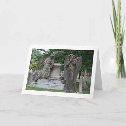 Blank Greetings Card: Engel mit Blume Karte (Vorderseite)