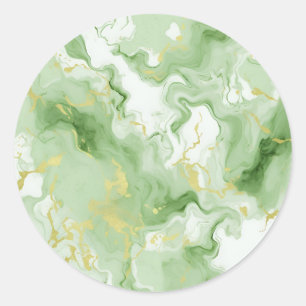 Blank grüne Marmorvorlage Hinzufügen von Text Runder Aufkleber