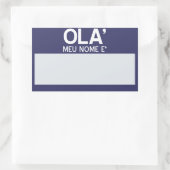 Blank Hallo mein Name ist ... Personalisierbar Rechteckiger Aufkleber (Tasche)