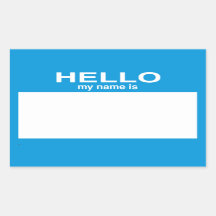 Blank Hallo mein Name ist ... Personalisierbar