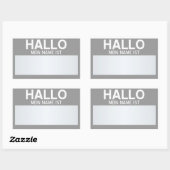 Blank Hallo mein Name ist ... Personalisierbar Rechteckiger Aufkleber (Blatt)