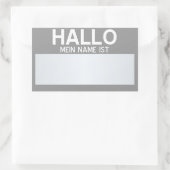 Blank Hallo mein Name ist ... Personalisierbar Rechteckiger Aufkleber (Tasche)