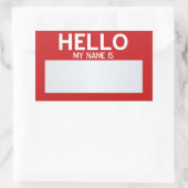 Blank Hallo mein Name ist ... Personalisierbar Rechteckiger Aufkleber (Tasche)