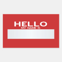 Blank Hallo mein Name ist ... Personalisierbar