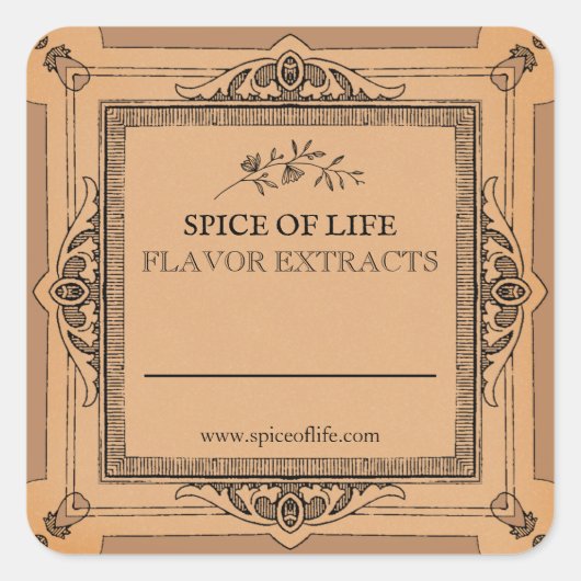 Blank handgefertigte Aromaextrakte Labels Quadratischer Aufkleber (Vorderseite)