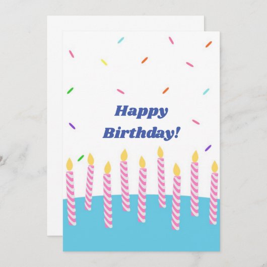 Blank Happy Birthday Card (Vorne/Hinten)