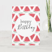 Blank Happy Birthday Watermelon Slice Pattern Pink Karte (Vorderseite)