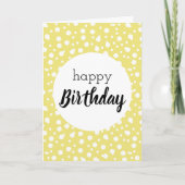 Blank Happy Birthday Yellow Polka Dots Card Karte (Vorderseite)