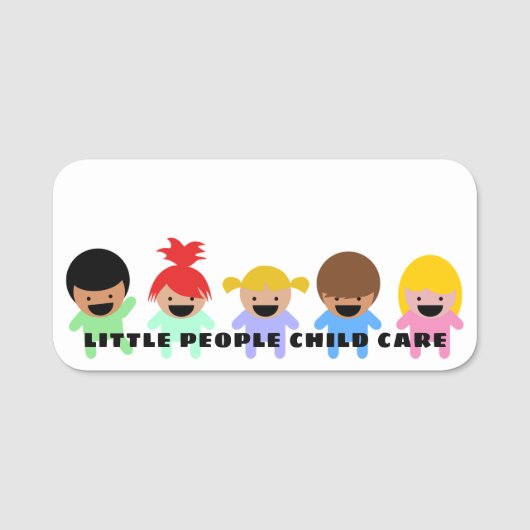 Blank Happy Children Daycare Name Tag Namensschild (Vorderseite)