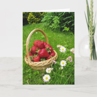 Blank Happy Thanksgiving mit Strawberries Card Feiertagskarte