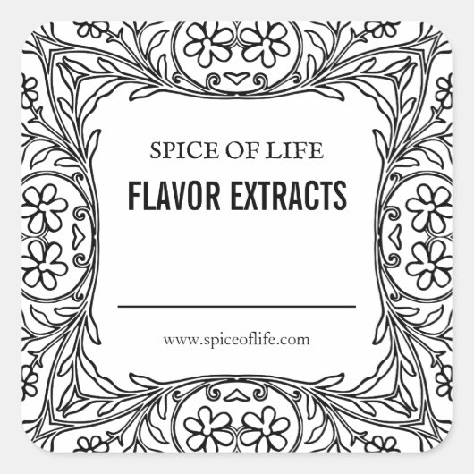 Blank hausgemachte Geschmacksstoffe Extract Labels Quadratischer Aufkleber (Vorderseite)