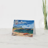 Blank Hawaiian Aloha Canoe mit Weihnachtsbeleuchtu Dankeskarte (Vorderseite)