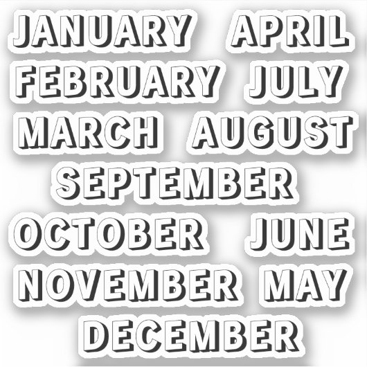 Blank Headings Monatsheaders Script Bujo Planner Aufkleber (Vorderseite)