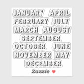 Blank Headings Monatsheaders Script Bujo Planner Aufkleber (Blatt)