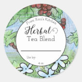 Blank-Herb-Teeblätter Etikett Runder Aufkleber (Vorderseite)