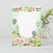 Blank hinzufügen Ihre eigenen grünen Hydrangea ros Einladung (Stehend Vorderseite)