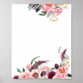 Blank hinzufügen Sie Ihre eigene Boho Pink Blush B Poster (Vorne)
