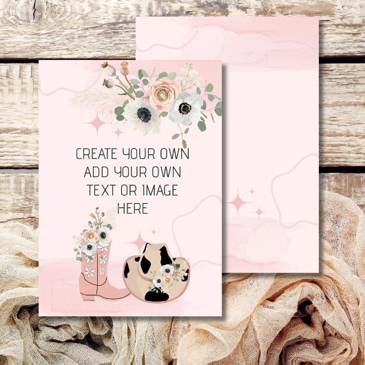 Blank hinzufügen Sie Ihre eigenen DIY Western Cowg Einladung