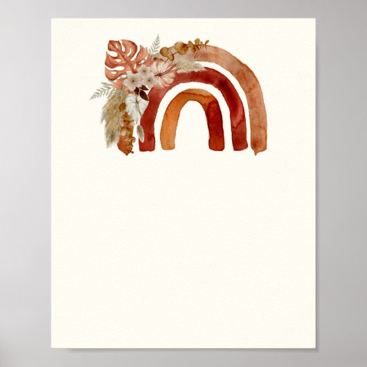 Blank hinzufügen Sie Ihre eigenen Erdton Boho Rain Poster (Vorne)