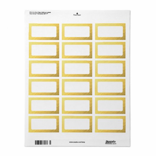 Blank Imitate Gold-Adresse Adressaufkleber (Vorne)