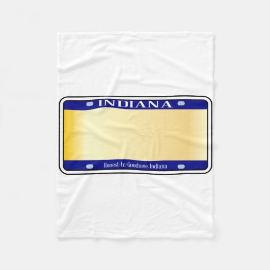 Blank Indiana Staat Lizenzschild Fleecedecke (Vorderseite)