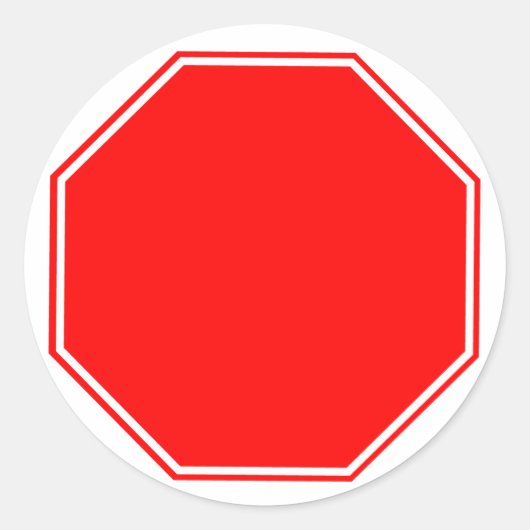 Blank/individuell anpassbarer Stopp-Sign-Sticker Runder Aufkleber (Vorderseite)