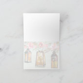 Blank Innen Rustikal Romantische Laternen Rose Gol Dankeskarte (Innenseite)