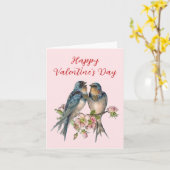 Blank Inside Blue Birds Valentine's Day Card Karte (Gelbe Blume)