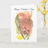 Blank Inside Edwardian Style Valentine Karte (Gelbe Blume)