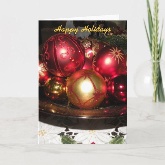 Blank Inside Happy Holidays Card Feiertagskarte (Vorderseite)
