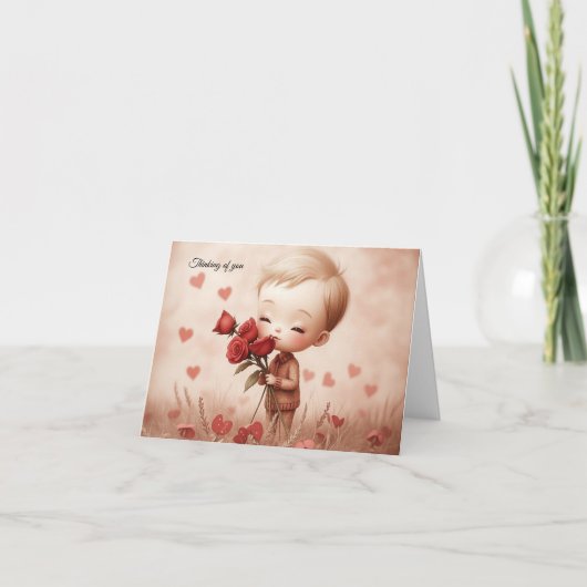 Blank inside note card "Thinking Of You" Karte (Vorderseite)