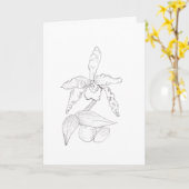 Blank Inside Orchid Karte (Gelbe Blume)