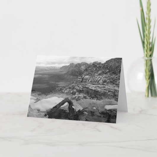 Blank Inside Red Rock Canyon Winter B&W Gruß Karte (Vorderseite)