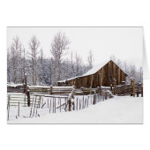 Blank Inside Snowy Rural Barn Scene Foto (Vorderseite (Horizontal))