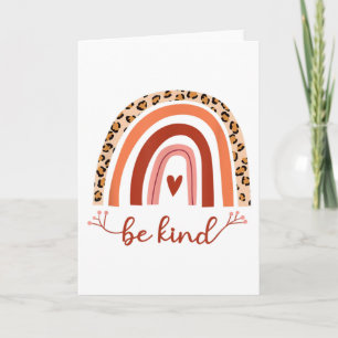 Blank Inspiration be Kind Boho Rainbow Cheetah Karte