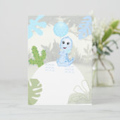 Blank Invitation DIY Niedlich Blue Dinosaurier Bal Einladung (Stehend Vorderseite)