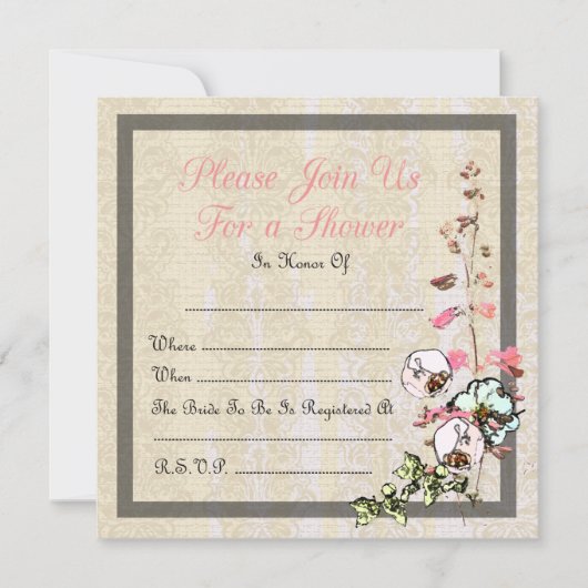 Blank Japanischer Teegarten Hochzeit oder Dusche - Einladung (Vorderseite)