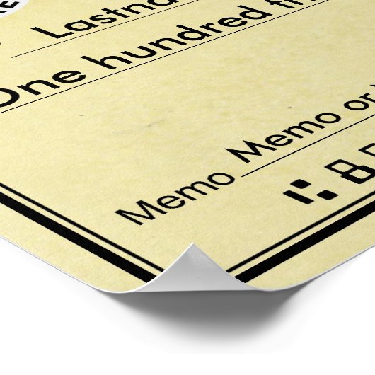 Blank Karo für Sweepstakts & Awards PARCHMENT Poster (Ecke)