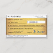 Blank Karo Gold Gesetz der Attraktionsmanifestatio Visitenkarte (Vorderseite)