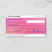 Blank Karo Pink Aura Gesetz der Attraktivität Über Visitenkarte (Vorderseite)