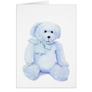 Blank-Karte für den blauen Teddy-Bär